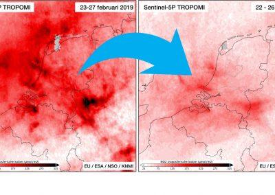 Ook in Nederland Schone Lucht door coronamaatregelen