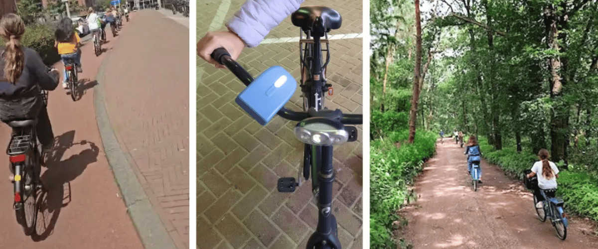 Leerlingen van ’t Anker in Amersfoort meten de luchtkwaliteit met de snuffelfiets. Bron: Longfonds.